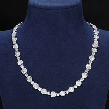 Luxury 9mm 925 Sterling Silver Moissanite Tennis Chain Necklace