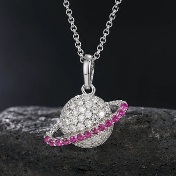Pink Saturn Pendant