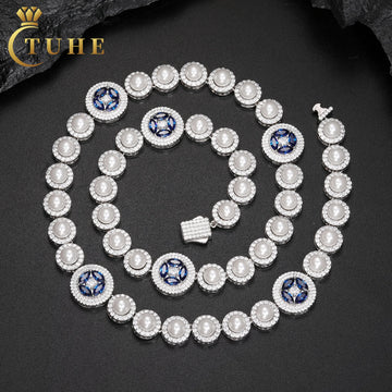 Unisex 925 Sterling Silver VVS Moissanite Tennis Chain Necklace