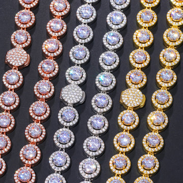 Bling Hip Hop Jewelry 10mm 100% 925 Sterling Silver Sparkling