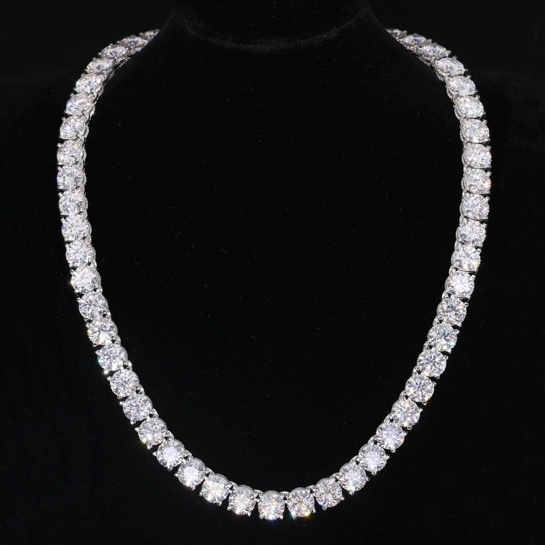 10mm Baguette Buckle Tennis Chain – 925 Sterling Silver