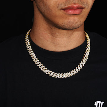 12mm Gold Plated VVS Moissanite Iced Out Cuban Link Necklace