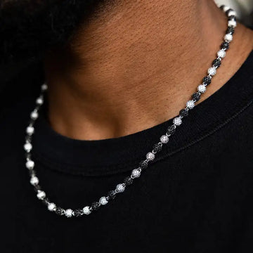 5mm Two-Tone Ball Link Chain – 925 Sterling Silver