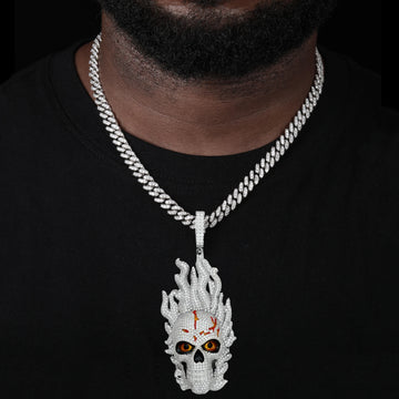 Skull on Fire Pendant
