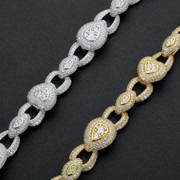 11mm 925 Silver VVS Moissanite Diamond Link Chain for Men
