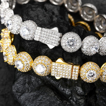 Moissanite Hip Hop Fine Jewelry Iced Out Round Tennis Bracelet