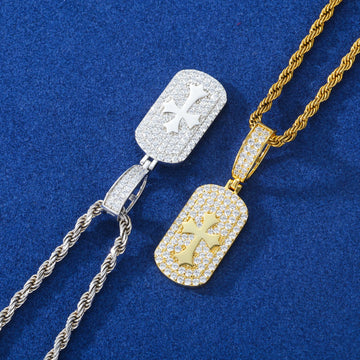 Iris Cross Tag Pendant