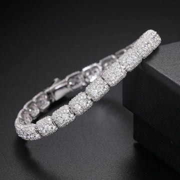 7mm 925 Sterling Silver Full Diamond Vvs Moissanite Sparkling Tennis Bracelet