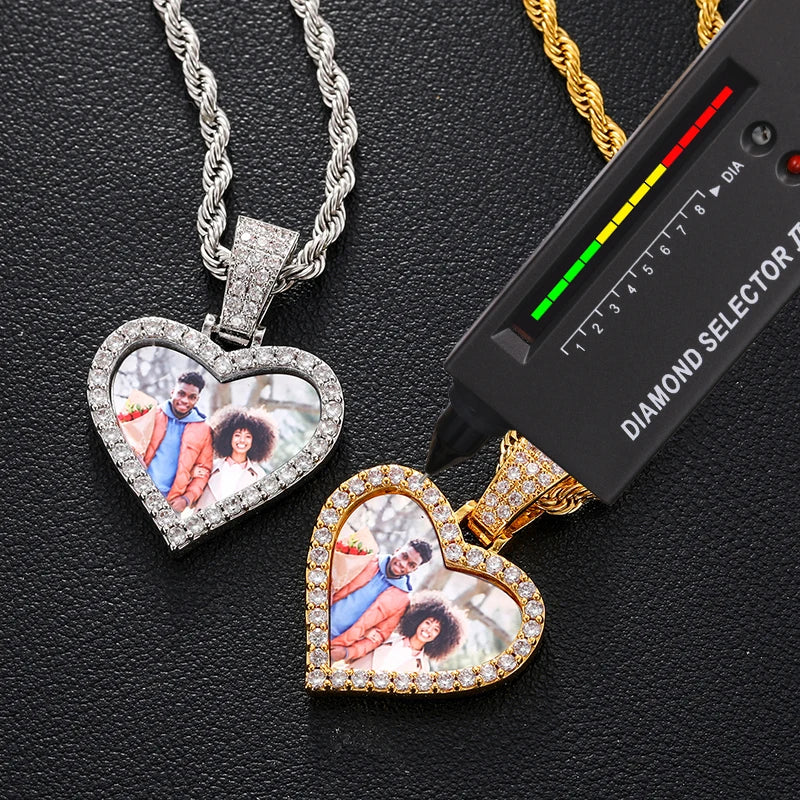 Custom Photo Heart Pendant