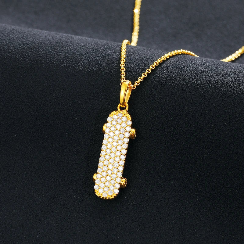 Skateboard Pendant Necklace