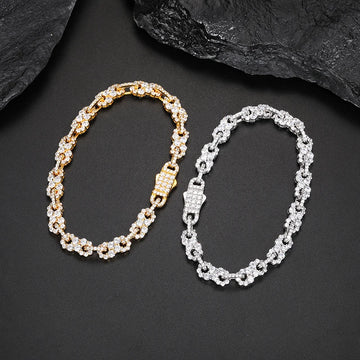 925 Sterling Silver VVS Moissanite Diamond Infinity Cuban Link Chain Bracelet