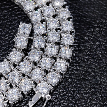 White Gold 925 Silver 5mm Moissanite Tennis Chain Necklace