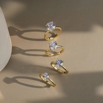 Round Cut Moissanite Wedding Ring
