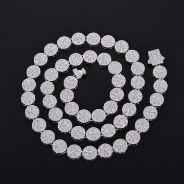 Luxury 925 Sterling Silver 9mm VVS Moissanite Tennis Necklace