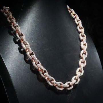 925 Silver Moissanite Cuban Link Chain Hip Hop Rapper Jewelry